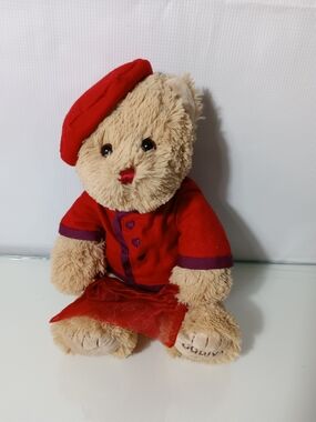 2012 GodivaTeddy Bear By Gund in Red Outfit and Beret - Kids Toy